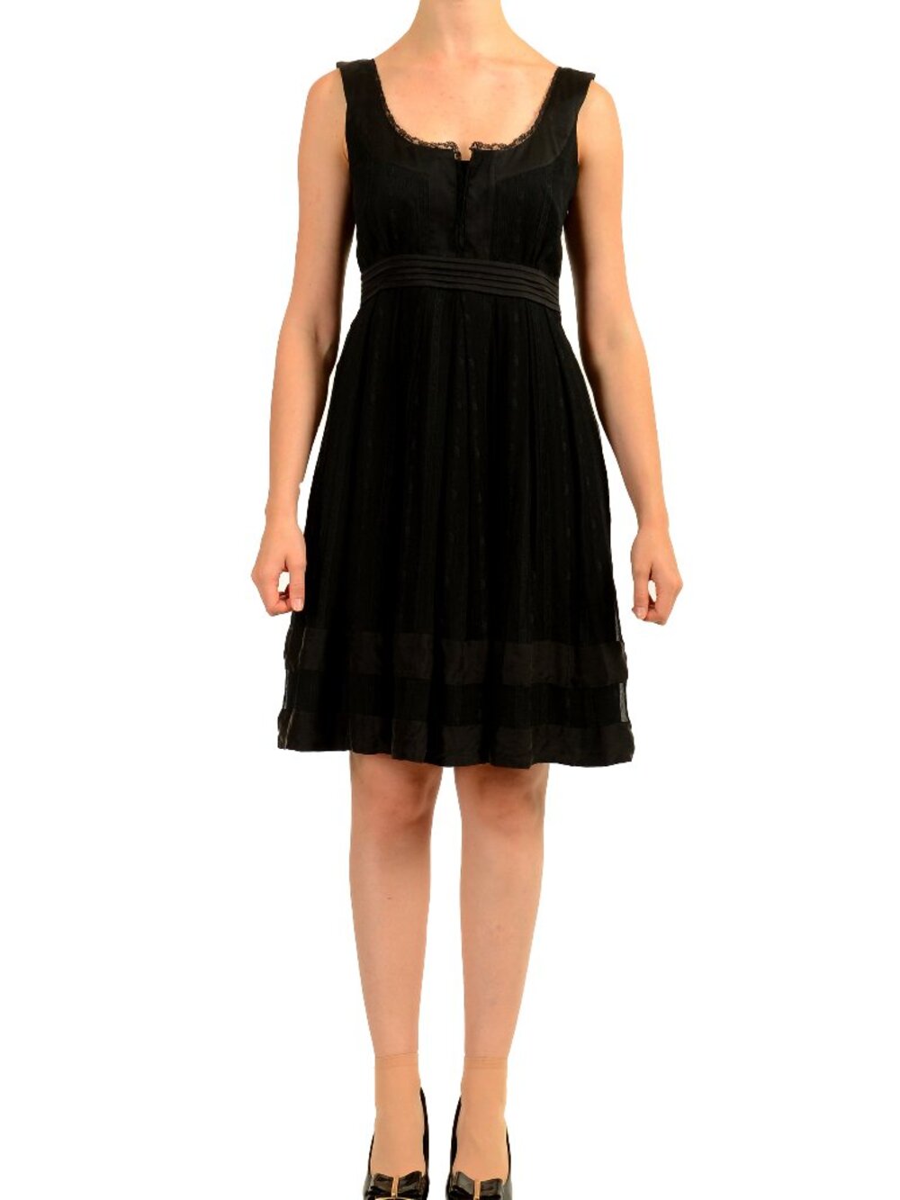 Women's Black Lace Fit & Flare Mini Dress US S IT 40